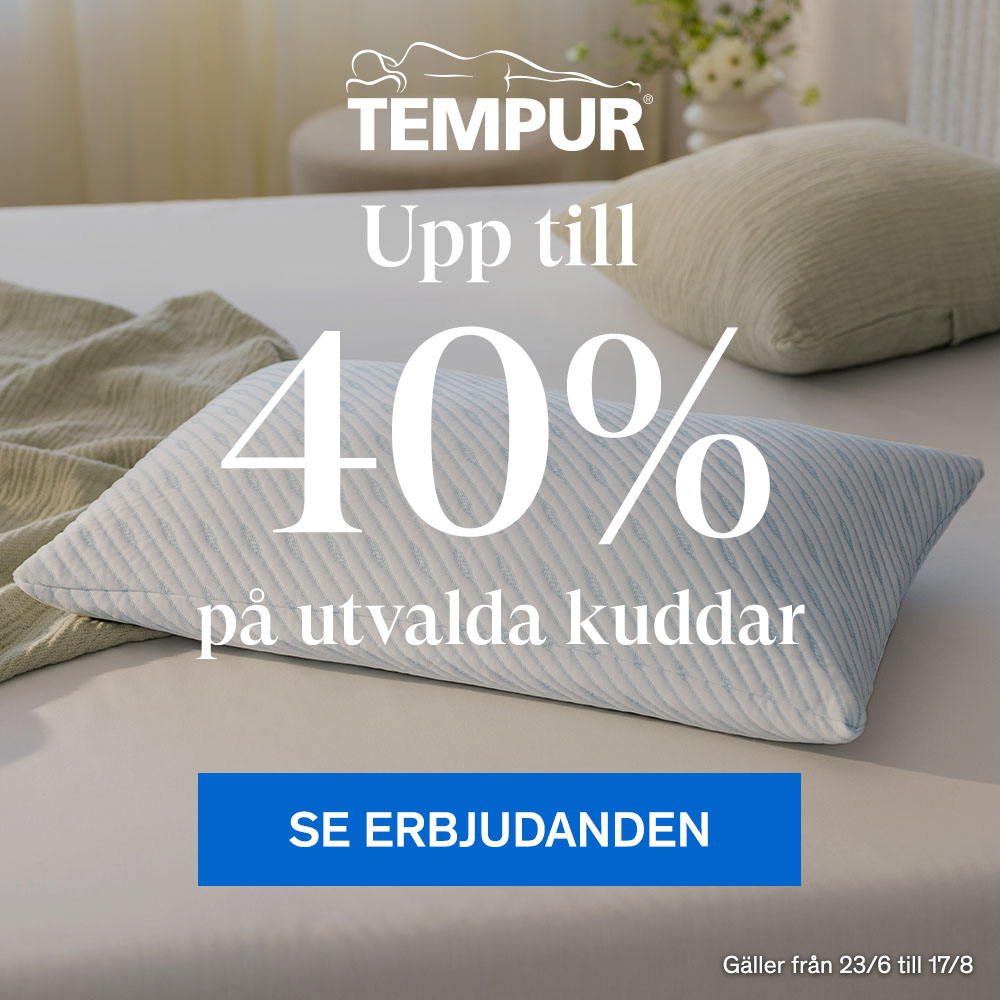 Upp till 40% utvalda tempurkuddar